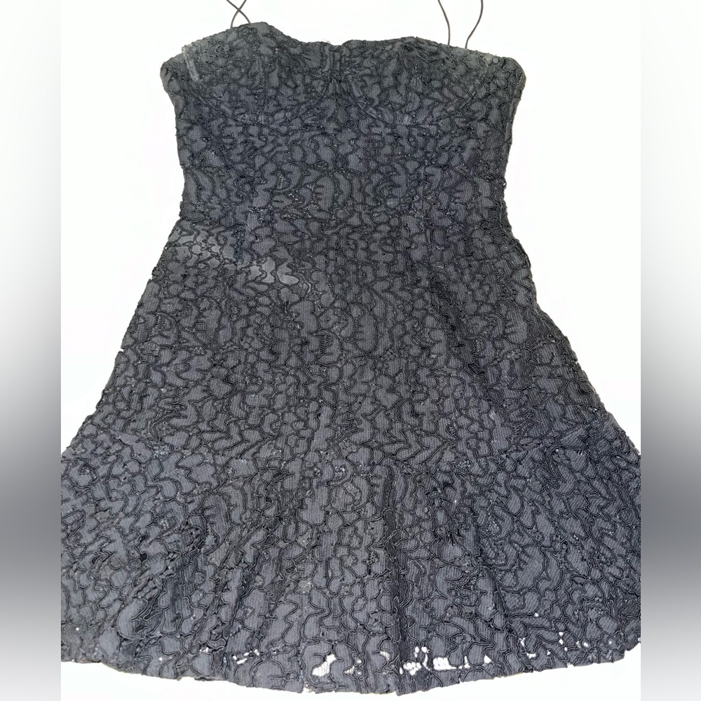 Black lace mini dress